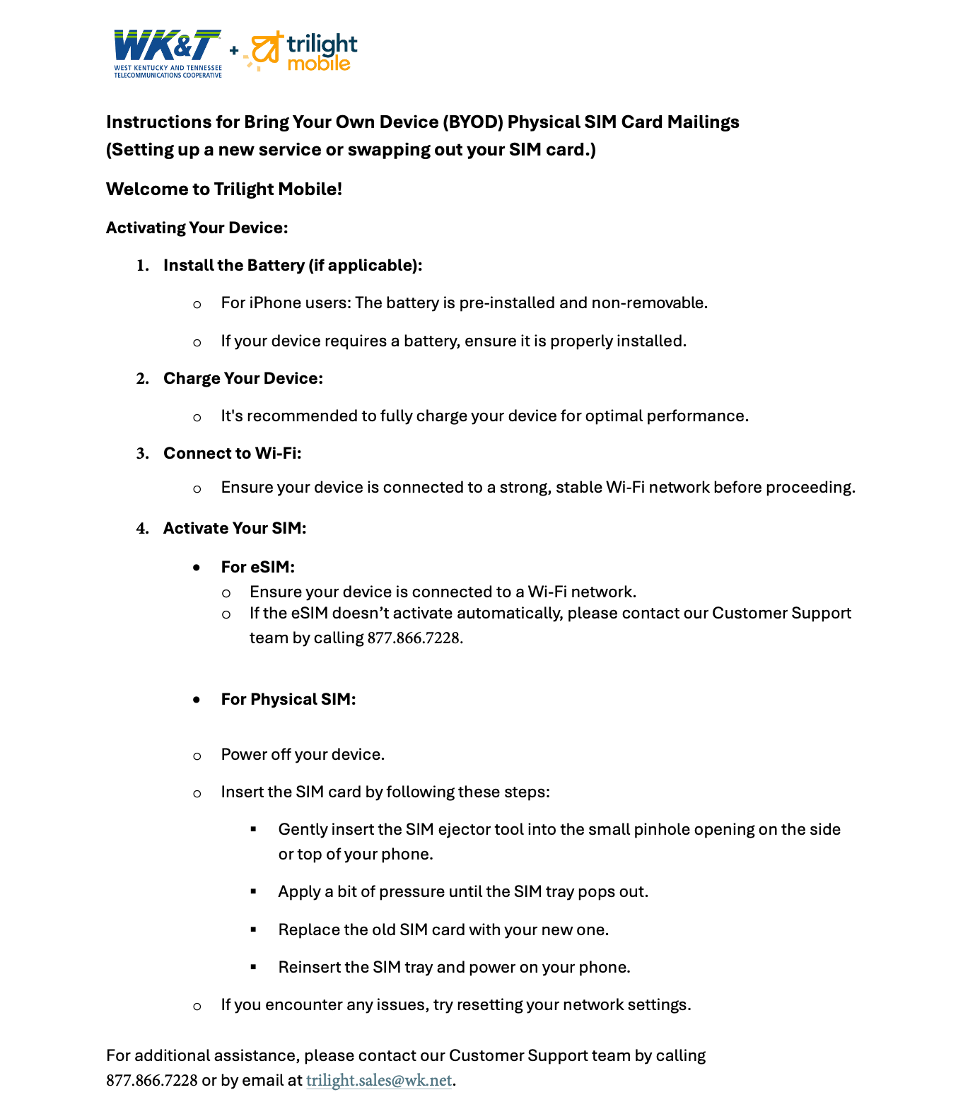 WKT - BOYD E-SIM Trilight Mobile SIM Instructions - BOYD E-SIM